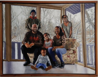 Painting titled "Family Portrait" by Michael E. Voss, Original Artwork, Oil