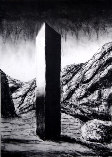 Рисунок под названием "McCracken" - Michael E. Voss, Подлинное произведение искусства, Древесный уголь Установлен на Деревян…