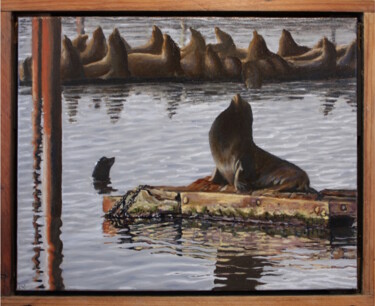 Peinture intitulée "Astorian Challenge" par Michael E. Voss, Œuvre d'art originale, Huile Monté sur Châssis en bois