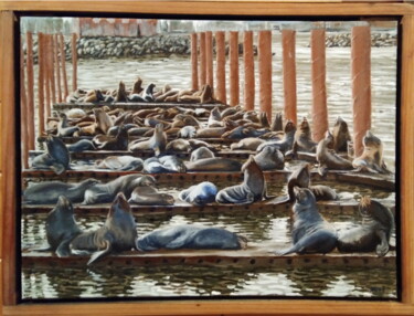 Peinture intitulée "Astorian Bask" par Michael E. Voss, Œuvre d'art originale, Huile Monté sur Châssis en bois