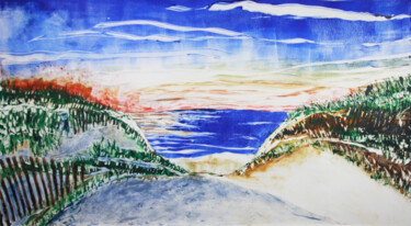Pittura intitolato "Our Beach - After T…" da Michael E. Voss, Opera d'arte originale, Olio