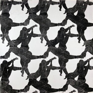 Druckgrafik mit dem Titel "He, She, They, Them…" von Michael E. Voss, Original-Kunstwerk, Linoldrucke