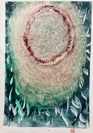 Estampas & grabados titulada "Palm Stump" por Michael E. Voss, Obra de arte original, Monotipia