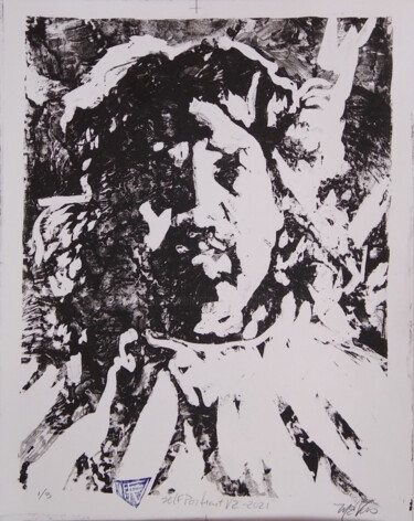 Printmaking titled "Self-Portrait - 202…" by Michael E. Voss, Original Artwork, Lithography