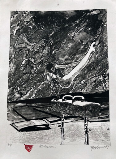 Incisioni, stampe intitolato "All-American" da Michael E. Voss, Opera d'arte originale, Litografia