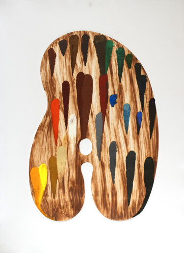 "Wood Palette" başlıklı Baskıresim Michael E. Voss tarafından, Orijinal sanat, Monotip
