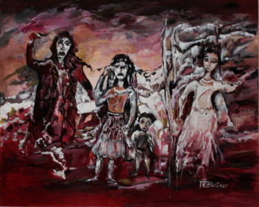 Peinture intitulée "La colère" par Marie-Rose Blattner, Œuvre d'art originale, Huile