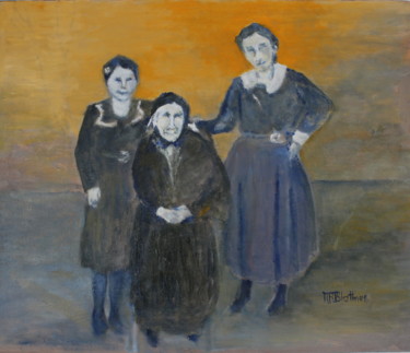 Painting titled "Les aïeules" by Marie-Rose Blattner, Original Artwork, Oil
