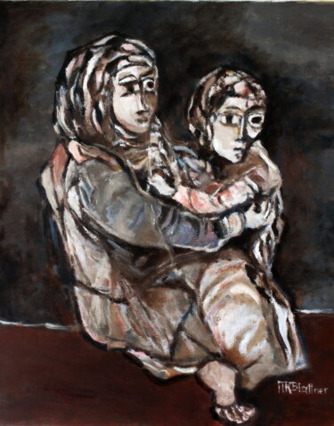 Pintura intitulada "Tristesse" por Marie-Rose Blattner, Obras de arte originais, Óleo