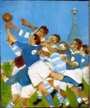 "Rugby" başlıklı Tablo Marie-Rose Blattner tarafından, Orijinal sanat, Petrol artwork_cat. üzerine monte edilmiş
