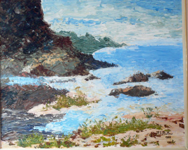 Peinture intitulée "paysage-breton-46x3…" par Marie-Rose Blattner, Œuvre d'art originale, Huile