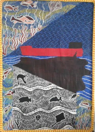 Peinture intitulée "Marée-noire-Erika.j…" par Manyvaloo, Œuvre d'art originale, Acrylique