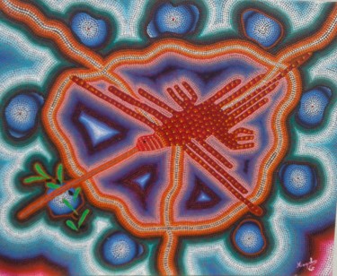 Peinture intitulée "Nazca de paix" par Manyvaloo, Œuvre d'art originale, Acrylique