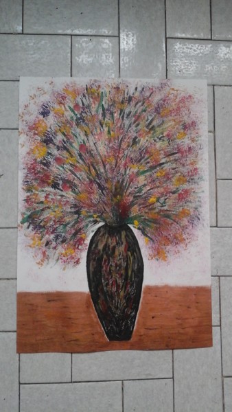Картина под названием "Peinture de pot de…" - Florence Castelli  Flofloyd, Подлинное произведение искусства, Гуашь