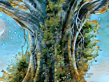 Fotografia intitolato "Un tronc d.arbre no…" da Florence Castelli  Flofloyd, Opera d'arte originale