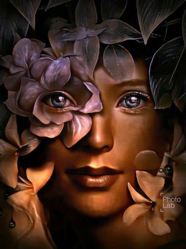 Photographie intitulée "Un portrait fleuri" par Florence Castelli  Flofloyd, Œuvre d'art originale