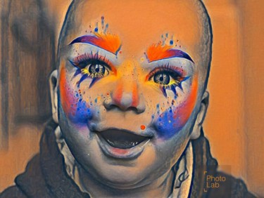 Photographie intitulée "L enfant clown" par Florence Castelli  Flofloyd, Œuvre d'art originale