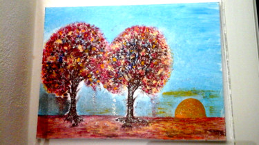 Peinture intitulée "Tableau d arbres en…" par Florence Castelli  Flofloyd, Œuvre d'art originale, Acrylique