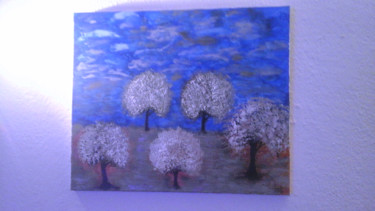 Painting titled "Ma forêt que J aime" by Florence Castelli  Flofloyd, Original Artwork, Acrylic
