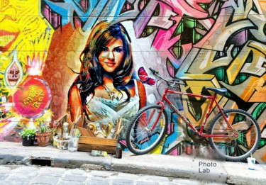 Photographie intitulée "Un mur peint" par Florence Castelli  Flofloyd, Œuvre d'art originale