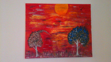 Peinture intitulée "Mes 2 arbres" par Florence Castelli  Flofloyd, Œuvre d'art originale, Acrylique