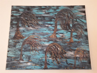 Peinture intitulée "Des arbres dans le…" par Florence Castelli  Flofloyd, Œuvre d'art originale, Acrylique