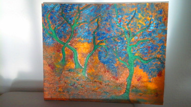 "Des arbres bleus" başlıklı Tablo Florence Castelli  Flofloyd tarafından, Orijinal sanat, Akrilik