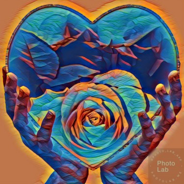 Photographie intitulée "Une rose sur mon co…" par Florence Castelli  Flofloyd, Œuvre d'art originale