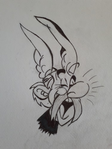 Zeichnungen mit dem Titel "Dessin d Asterix" von Florence Castelli  Flofloyd, Original-Kunstwerk, Kugelschreiber
