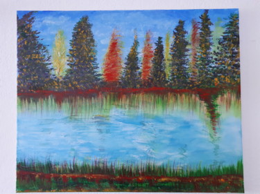 Painting titled "Un tableau de paysa…" by Florence Castelli  Flofloyd, Original Artwork, Acrylic