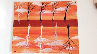 Painting titled "Mon tableau d arbres" by Florence Castelli  Flofloyd, Original Artwork, Acrylic