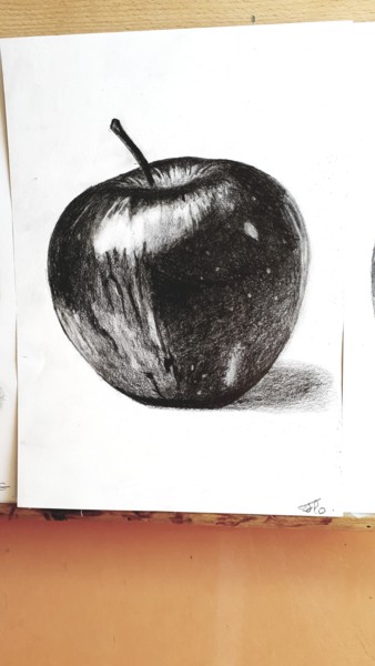 Zeichnungen mit dem Titel "Ma pomme" von Florence Castelli  Flofloyd, Original-Kunstwerk, Bleistift