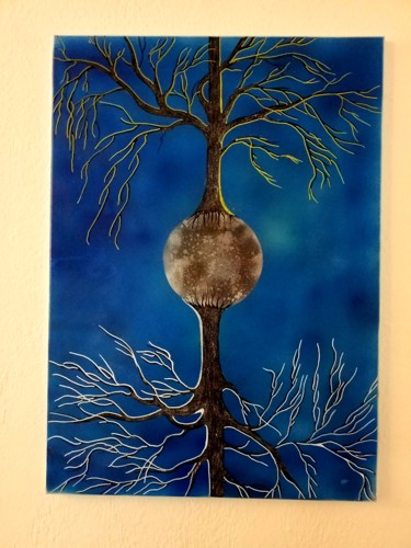 Peinture intitulée "Des arbres sur la l…" par Florence Castelli  Flofloyd, Œuvre d'art originale, Bombe aérosol