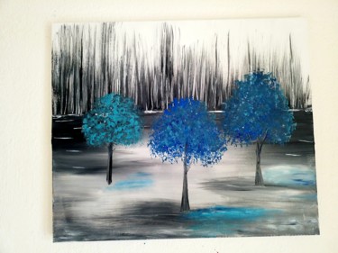 Painting titled "La forêt que j aime" by Florence Castelli  Flofloyd, Original Artwork, Acrylic