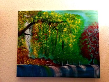 Painting titled "Ma forêt magique" by Florence Castelli  Flofloyd, Original Artwork, Acrylic