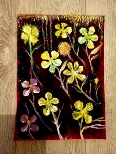 Schilderij getiteld "De belles fleurs" door Florence Castelli  Flofloyd, Origineel Kunstwerk, Acryl