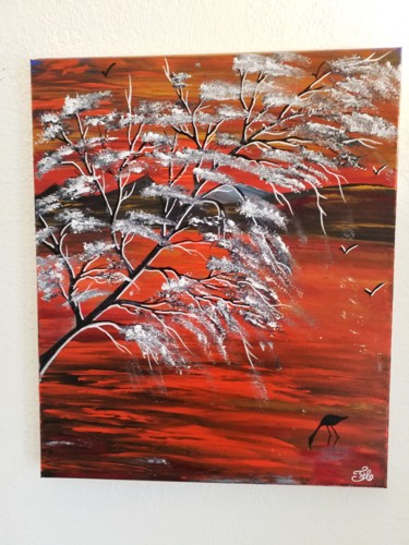 Pintura titulada "Un arbre tout simpl…" por Florence Castelli  Flofloyd, Obra de arte original, Acrílico