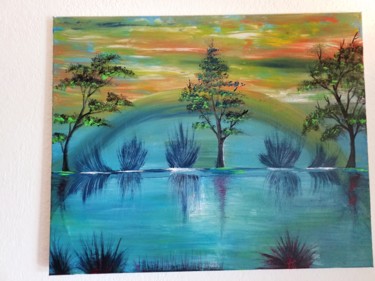 Painting titled "La forêt mystérieuse" by Florence Castelli  Flofloyd, Original Artwork, Acrylic