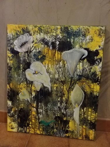 Картина под названием "Rêve de fleurs" - Florence Castelli  Flofloyd, Подлинное произведение искусства, Акрил