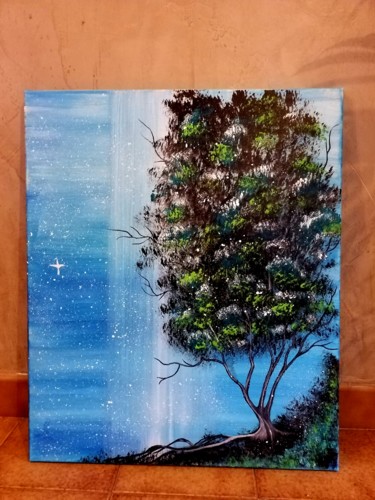 Painting titled "Un arbre tout simpl…" by Florence Castelli  Flofloyd, Original Artwork, Acrylic