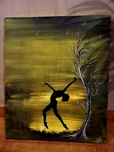 Painting titled "La danseuse" by Florence Castelli  Flofloyd, Original Artwork, Acrylic