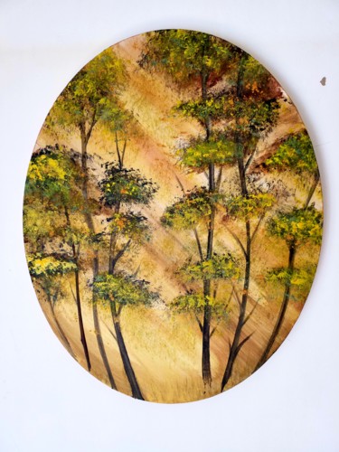 Pintura titulada "Les pins" por Florence Castelli  Flofloyd, Obra de arte original, Acrílico
