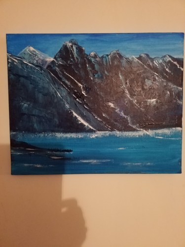 Painting titled "Les montagnes" by Florence Castelli  Flofloyd, Original Artwork, Acrylic