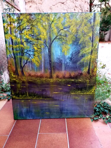 Peinture intitulée "Un rêve de forêt" par Florence Castelli  Flofloyd, Œuvre d'art originale, Acrylique
