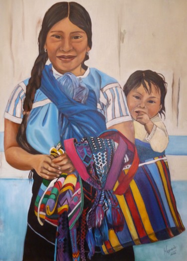 Pintura titulada "Madre India" por Maparè, Obra de arte original