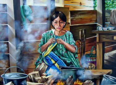 Pintura titulada "Mujer Campesina" por Maparè, Obra de arte original