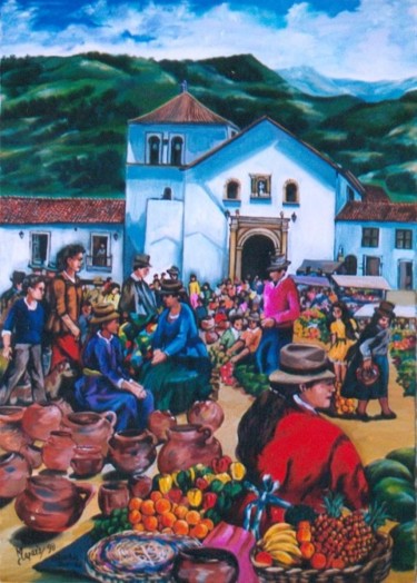 Pintura titulada "mercado.jpg" por Maparè, Obra de arte original