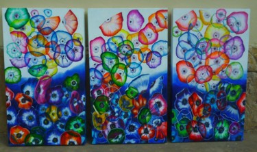 Pintura titulada "flores-y-medusas.jpg" por Maparè, Obra de arte original, Oleo