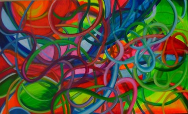 Pintura titulada "nudos-multicolores.…" por Maparè, Obra de arte original, Oleo