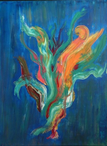 Peinture intitulée "Flambée" par Marie A. Pelletier, Œuvre d'art originale